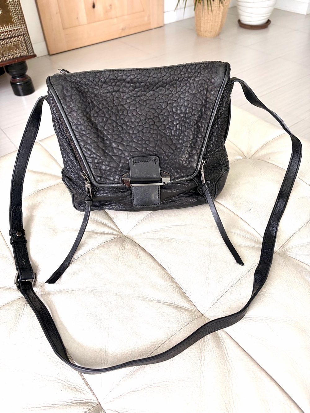 Kooba Black Pebbled Leather Crossbody Bag - Classic Women's Shoulder Bag